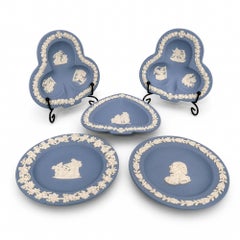 Wedgwood Blue Jasperware Neoclassical Trinket Dish, England, 1960s