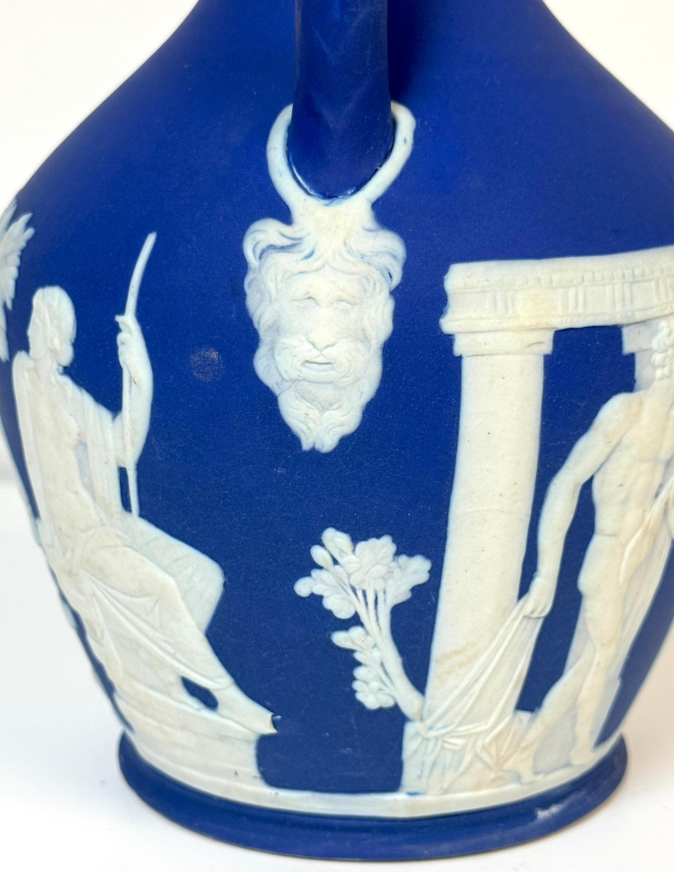 Glazed Wedgwood Blue Jasperware Portland Vase, c. 1891–1900 For Sale