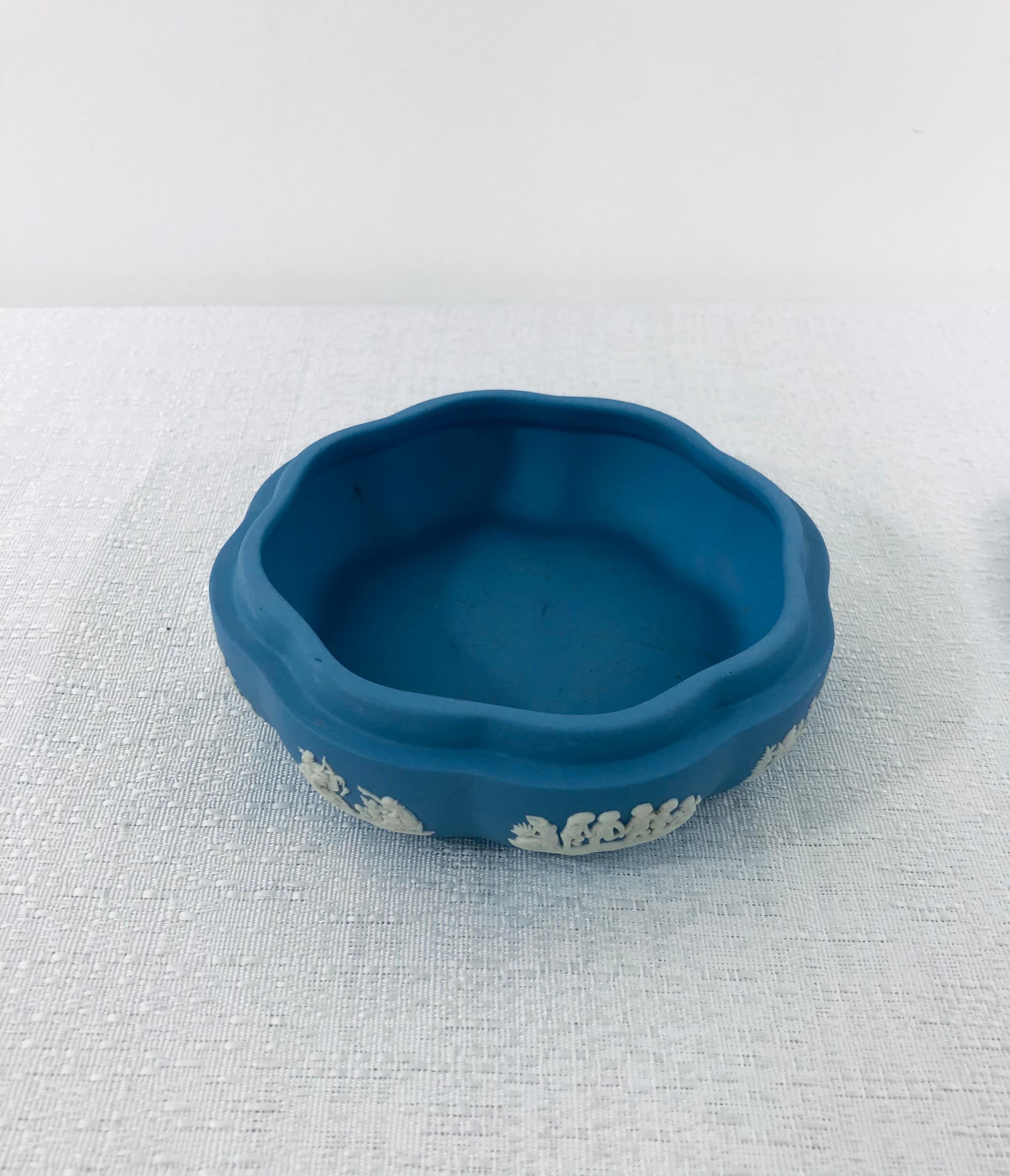 Wedgwood Blue Jasperware Tea Set , 4 Pieces In Good Condition In Plainview, NY