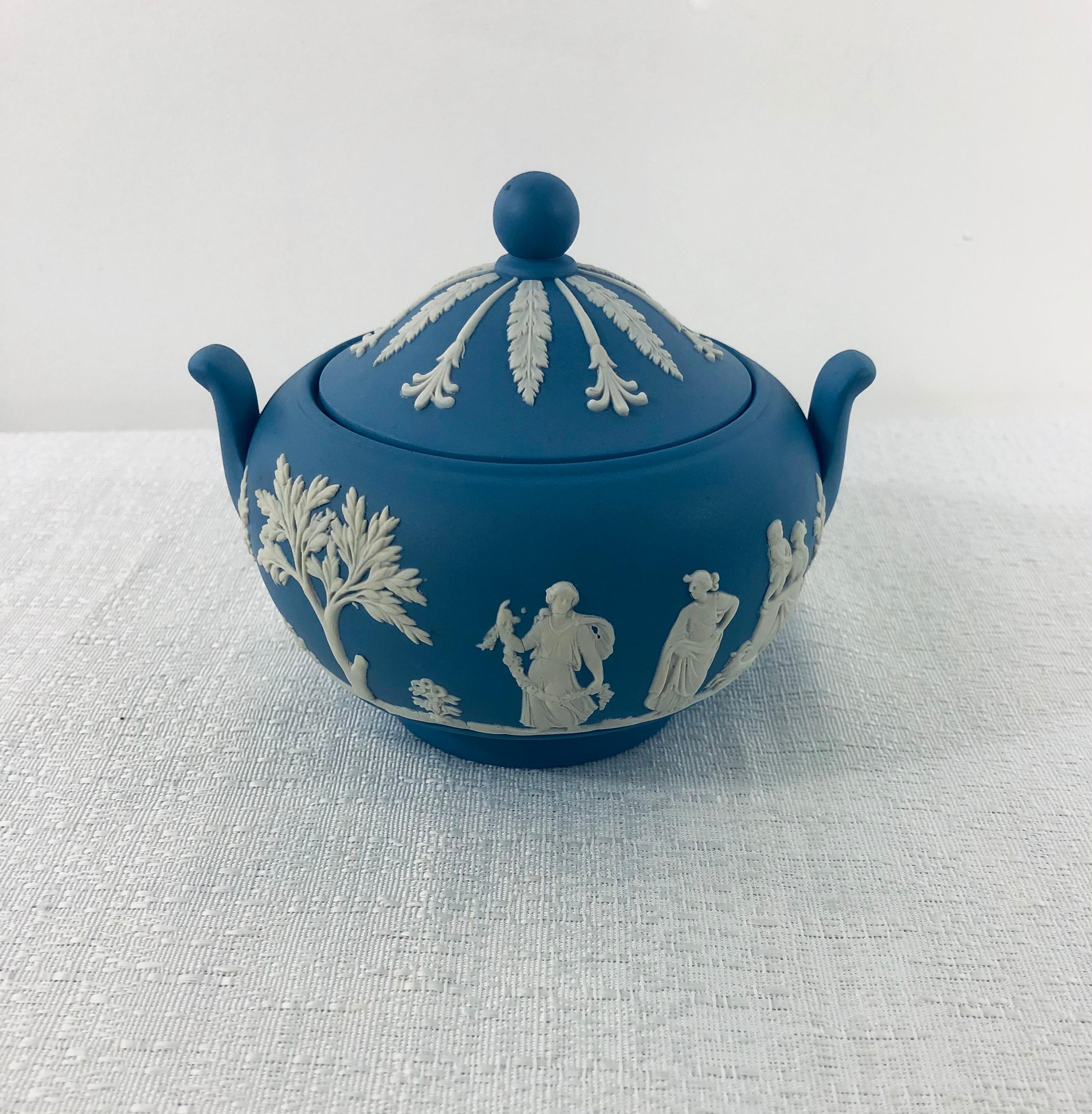 20th Century Wedgwood Blue Jasperware Tea Set , 4 Pieces