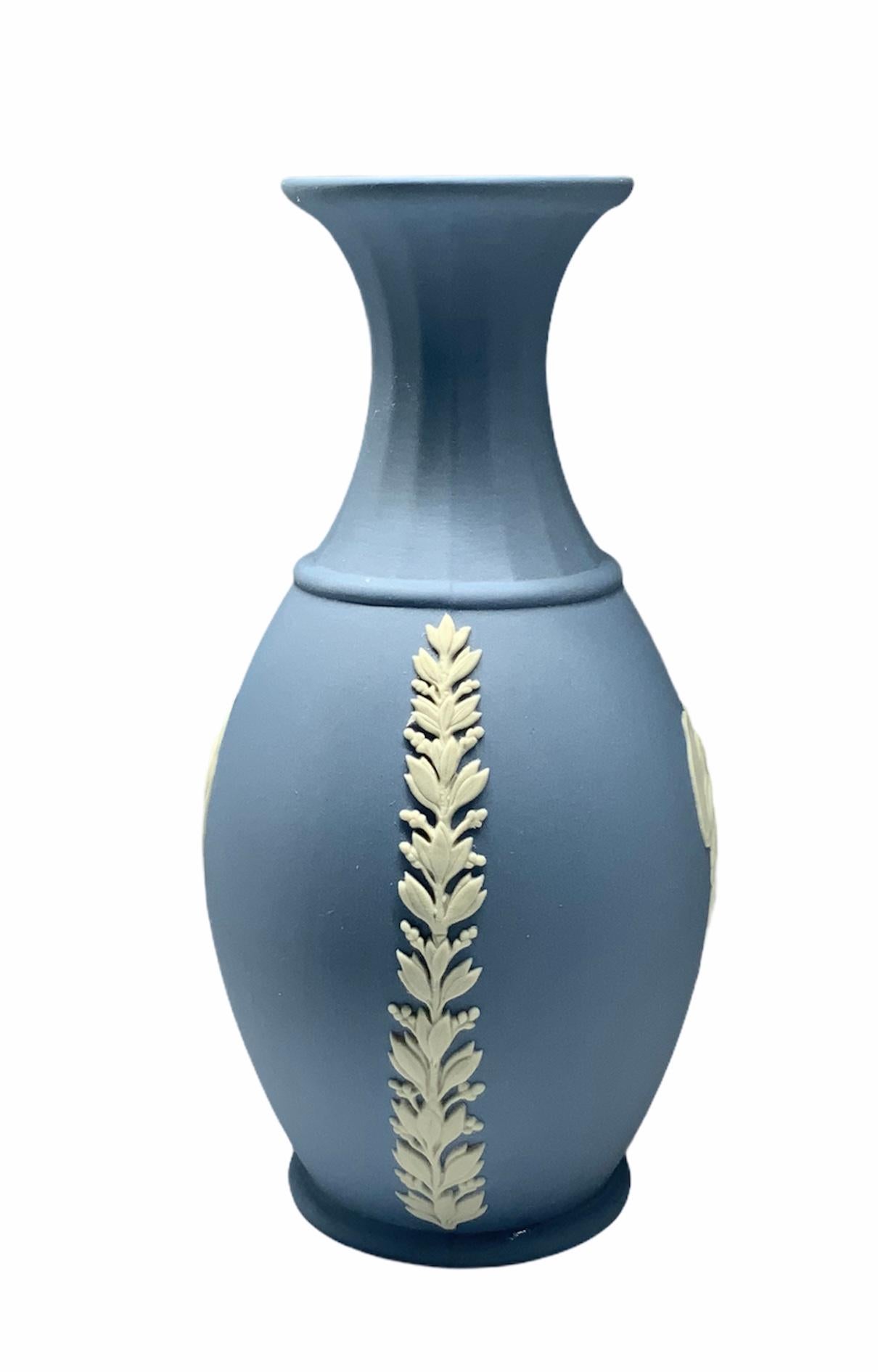 Neoclassical Wedgwood Blue Porcelain Vase