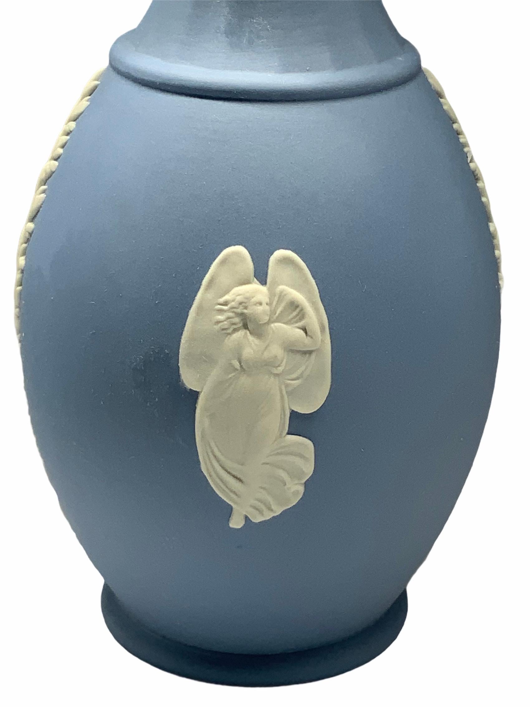 English Wedgwood Blue Porcelain Vase