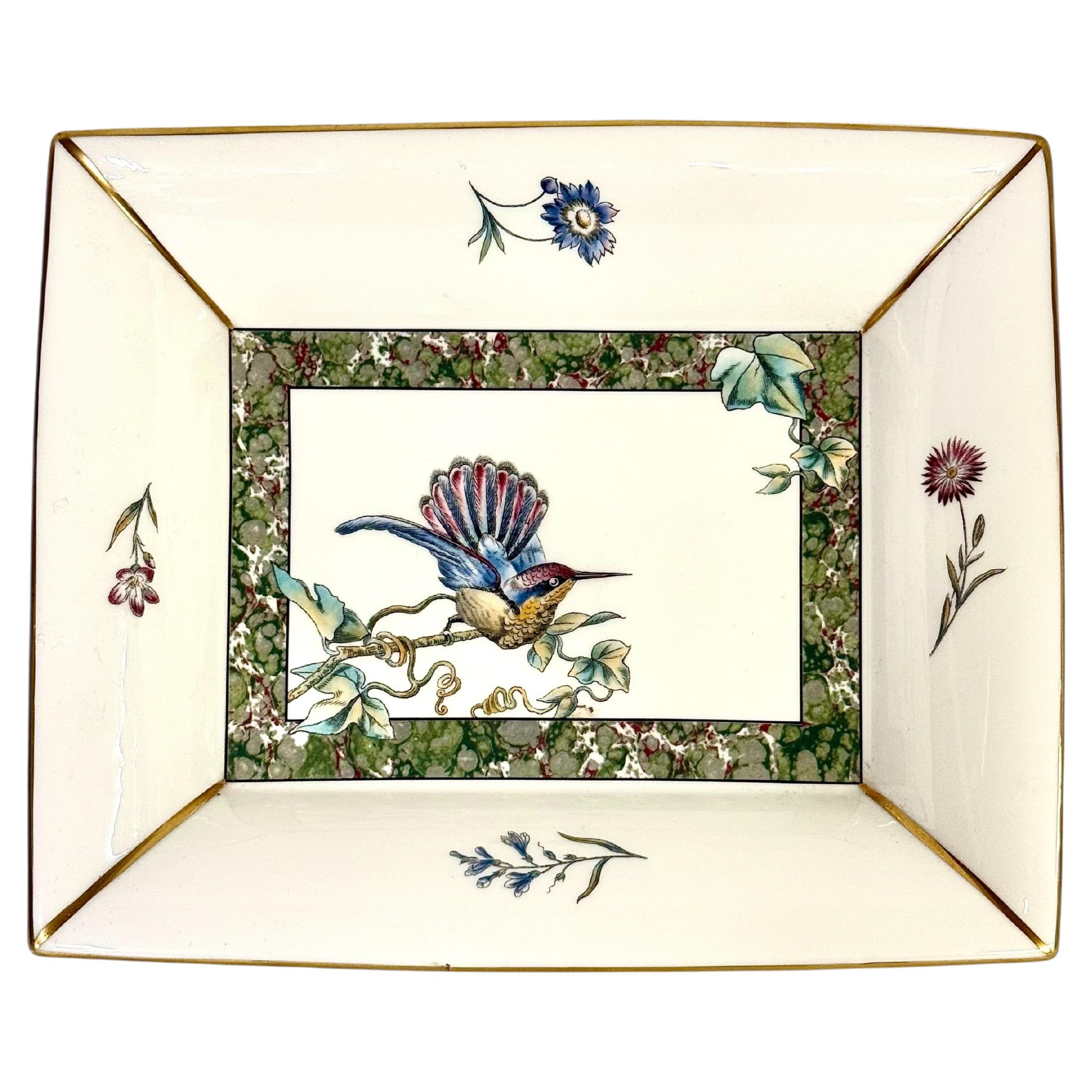 Wedgwood Bone China Tray – Hummingbird & Floral Design, England, 1991