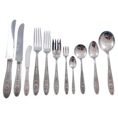 International Sterlingsilber-Besteckset "Monogramm" von Wedgwood für das Abendessen, 96 Teile