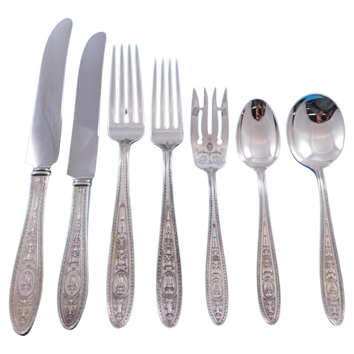 Wedgwood by International Sterling Silver Flatware Service Dinner & Lunch 86 pcs For Sale