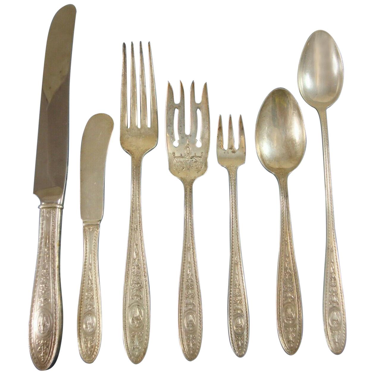 Service de couverts en argent sterling Wedgwood par International pour 12 personnes, ensemble de 91 pièces