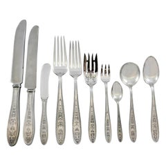 Vintage Wedgwood by International Sterling Silver Flatware Set 12 Service 128 Pc Dinner