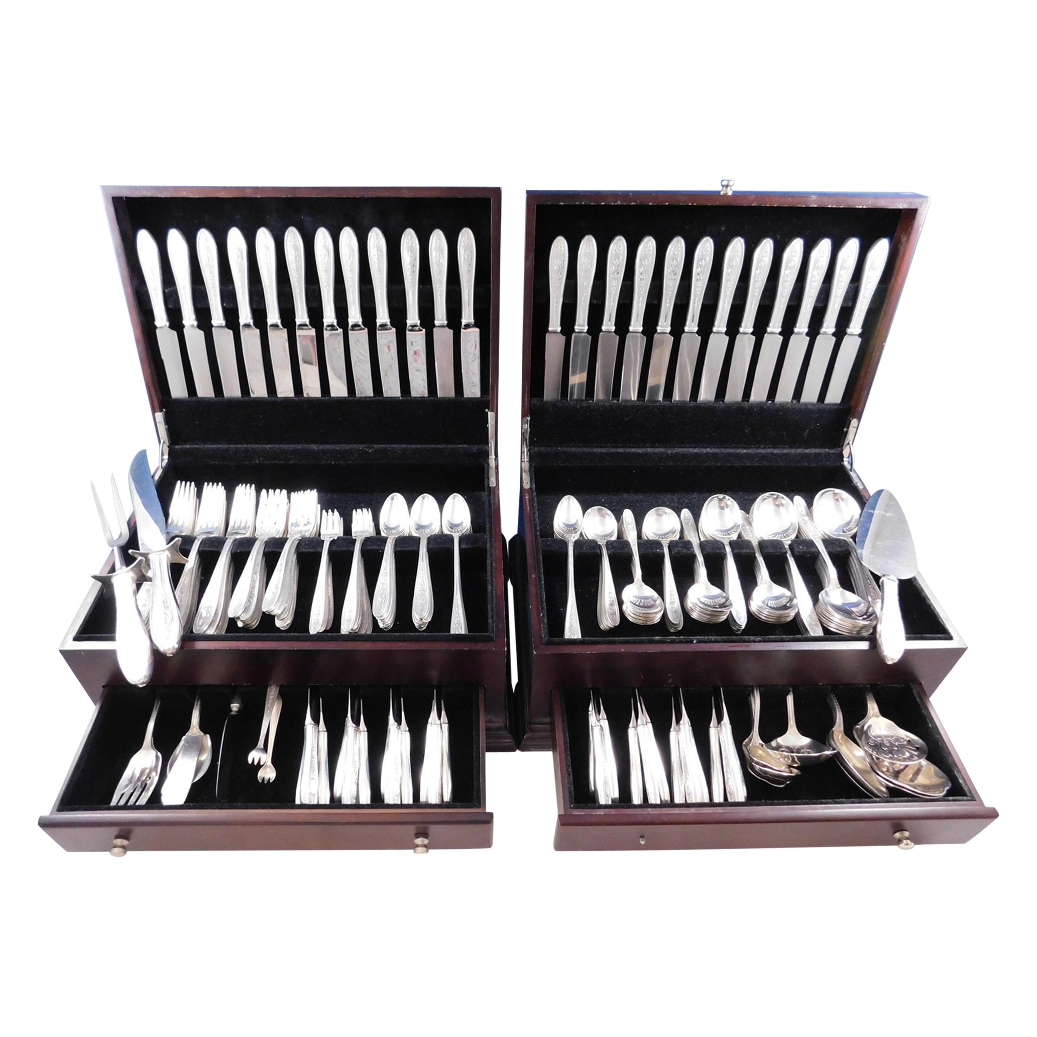 Wedgwood by International Sterling Silver Flatware Set 24 Service 258 Pieces For Sale