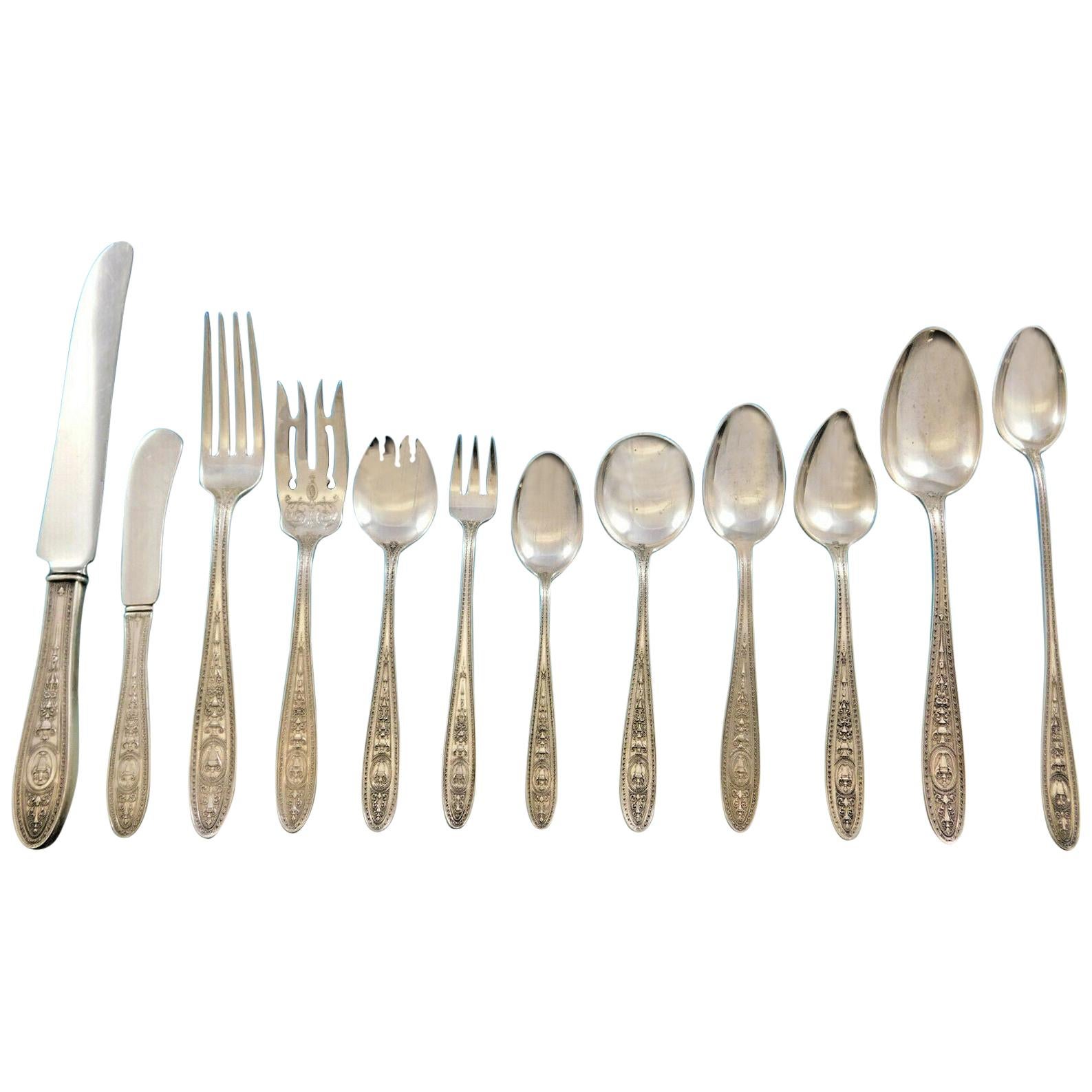Wedgwood by International Sterling Silver Flatware Set for 8 Service 107 Pieces