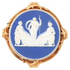 Wedgwood Cameo Porcelain Pendant with 14k Yellow Gold Bezel
