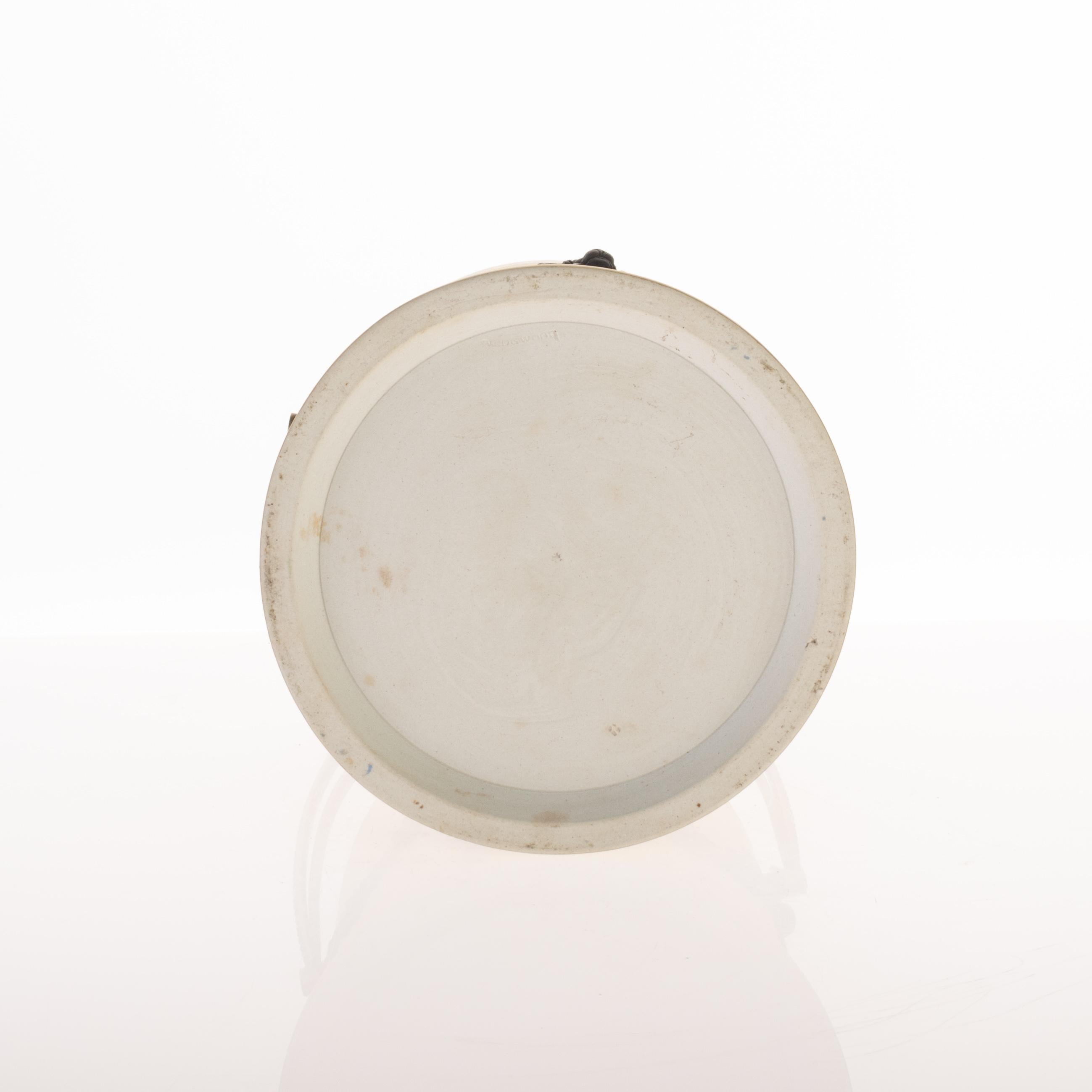 Wedgwood Cane Black Basalt Jasper Dip Neoclassical Biscuit Jar 19. Jahrhundert im Angebot 2