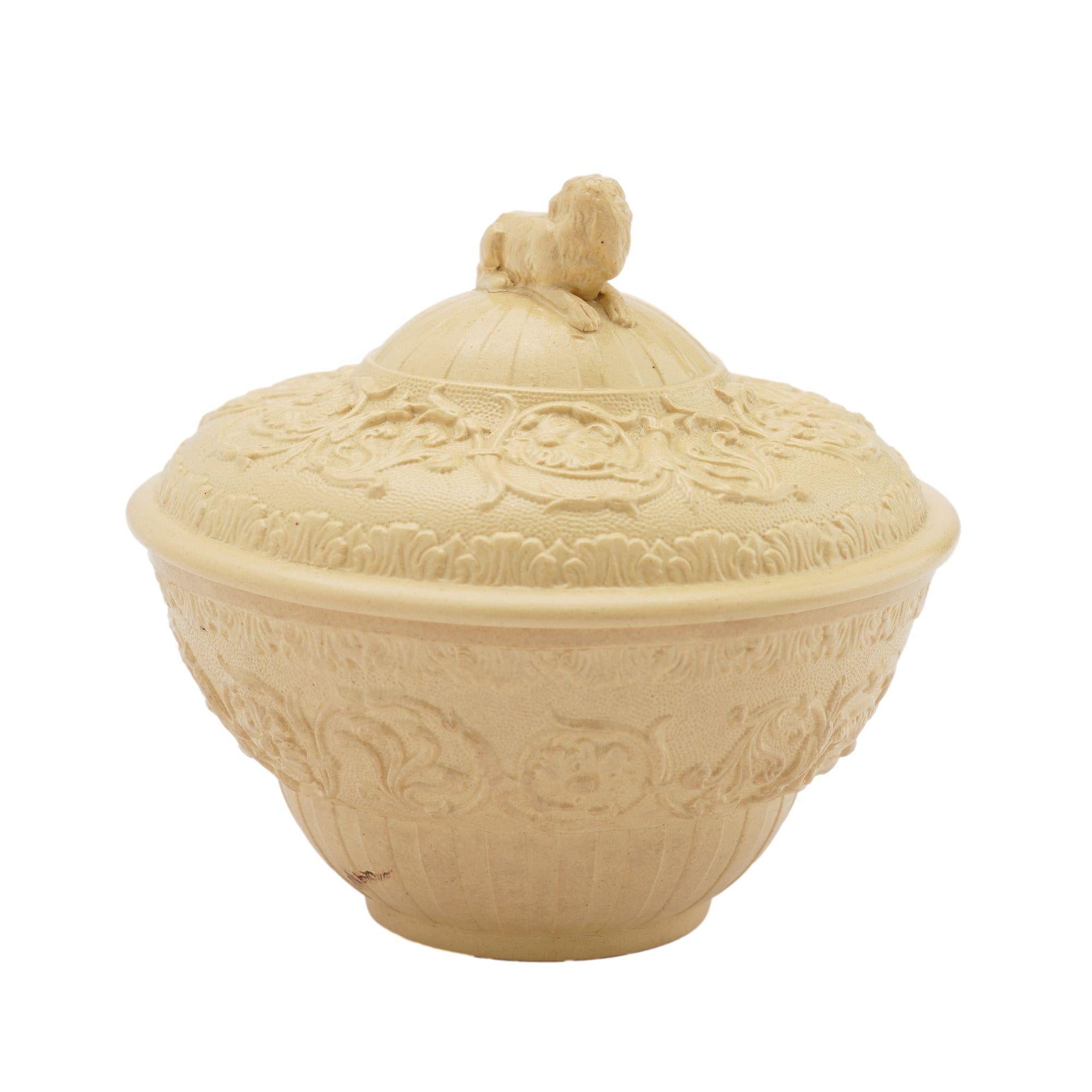 Wedgwood Caneware Zuckerdose aus Keramik, um 1815-20 im Angebot 1