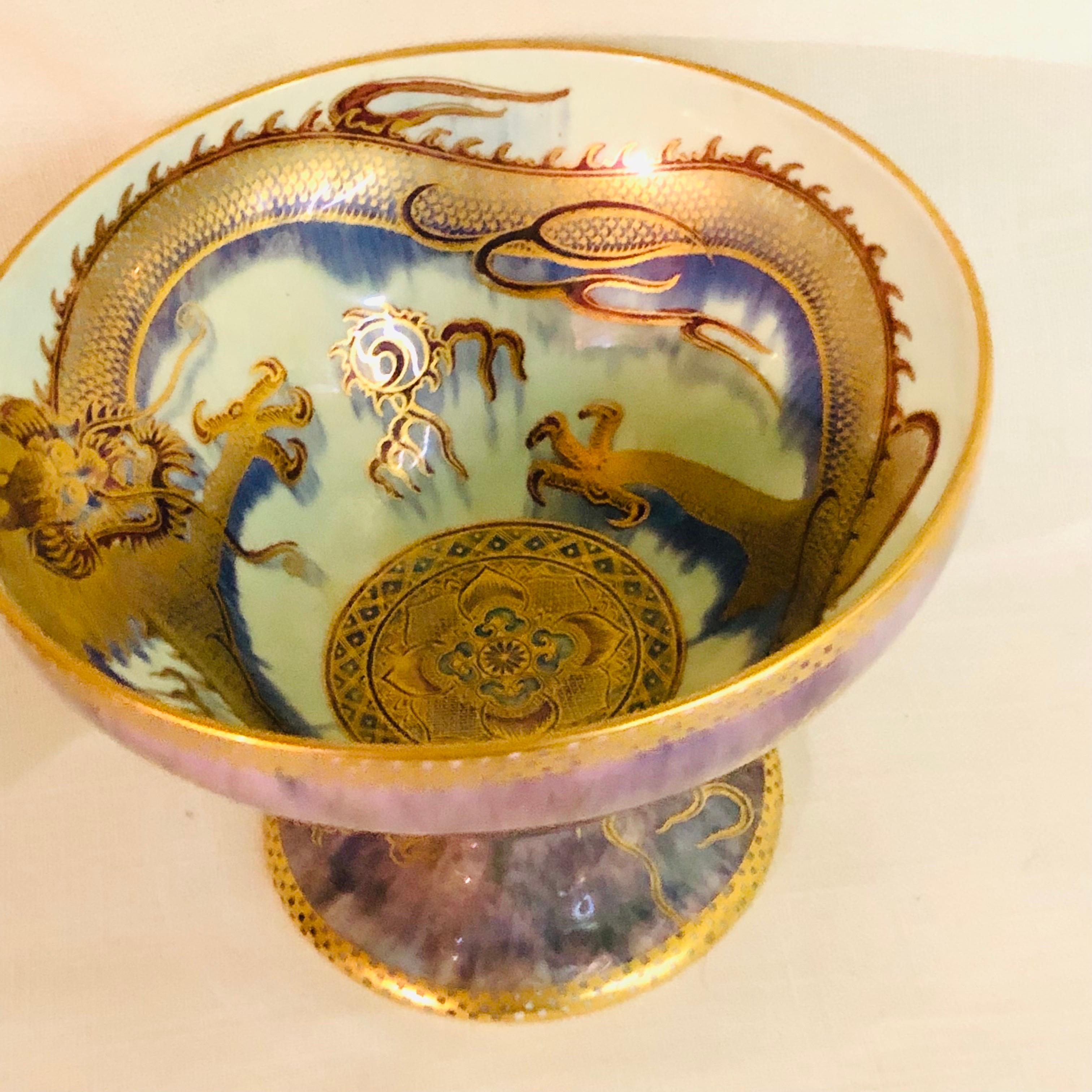 Wedgwood Celestial Dragons Fairyland Luster Bowl With Purple Luster and Dragons 4