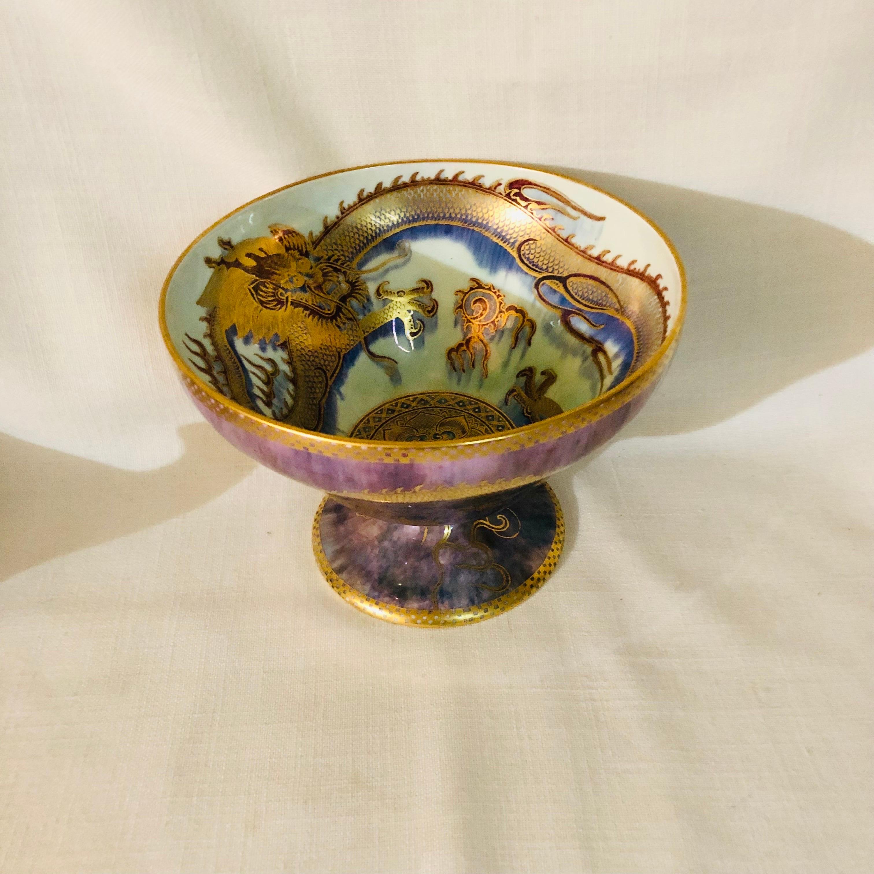 Wedgwood Celestial Dragons Fairyland Luster Bowl With Purple Luster and Dragons 11