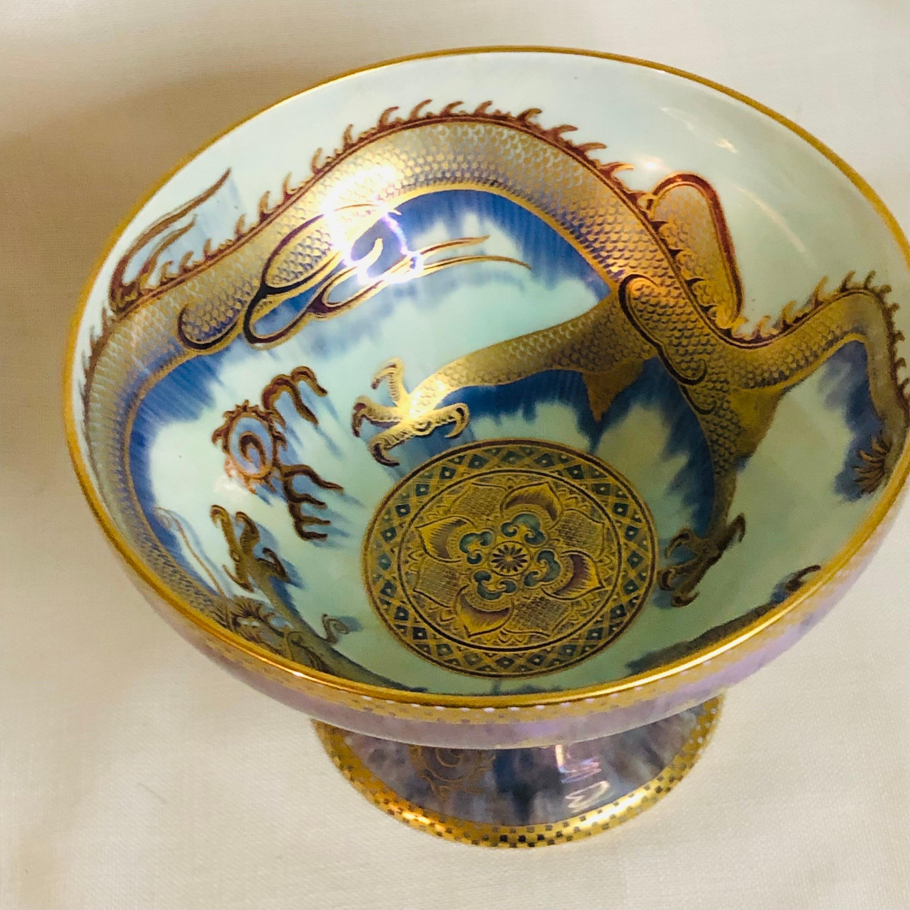 Wedgwood Celestial Dragons Fairyland Luster Bowl With Purple Luster and Dragons In Good Condition In Boston, MA