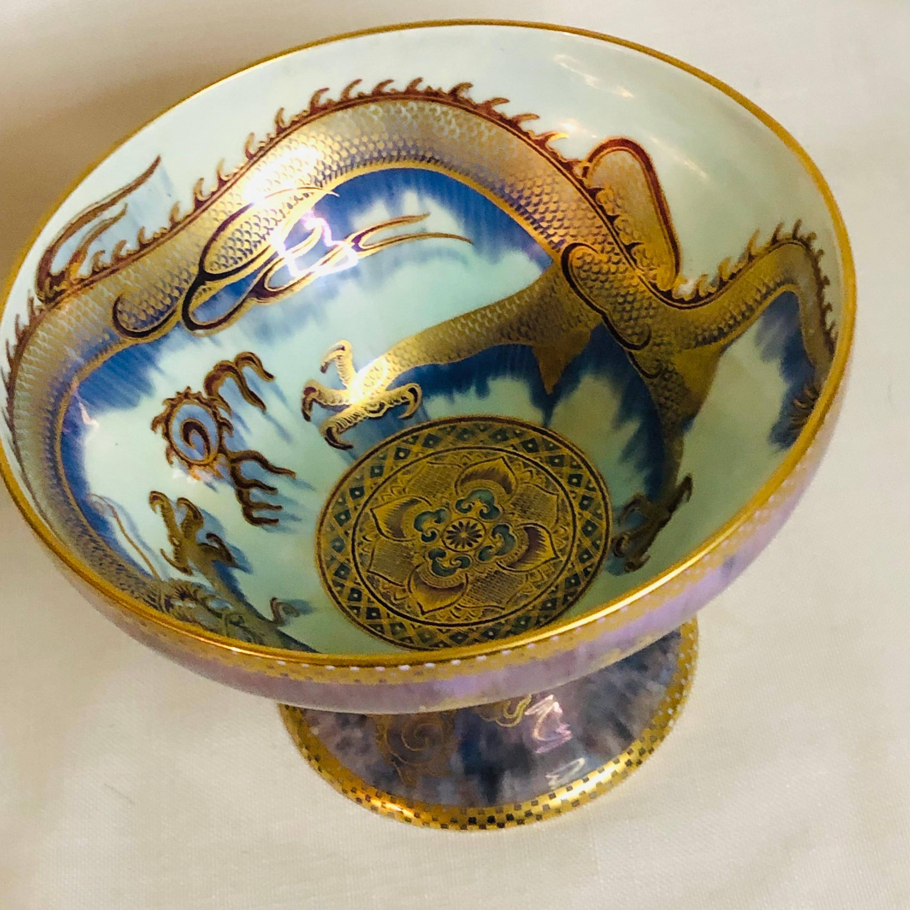 Wedgwood Celestial Dragons Fairyland Luster Bowl With Purple Luster and Dragons 1