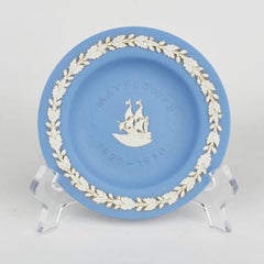 Wedgwood Collectors Society Blue Jasperware Mayflower Ship Catchall Dish