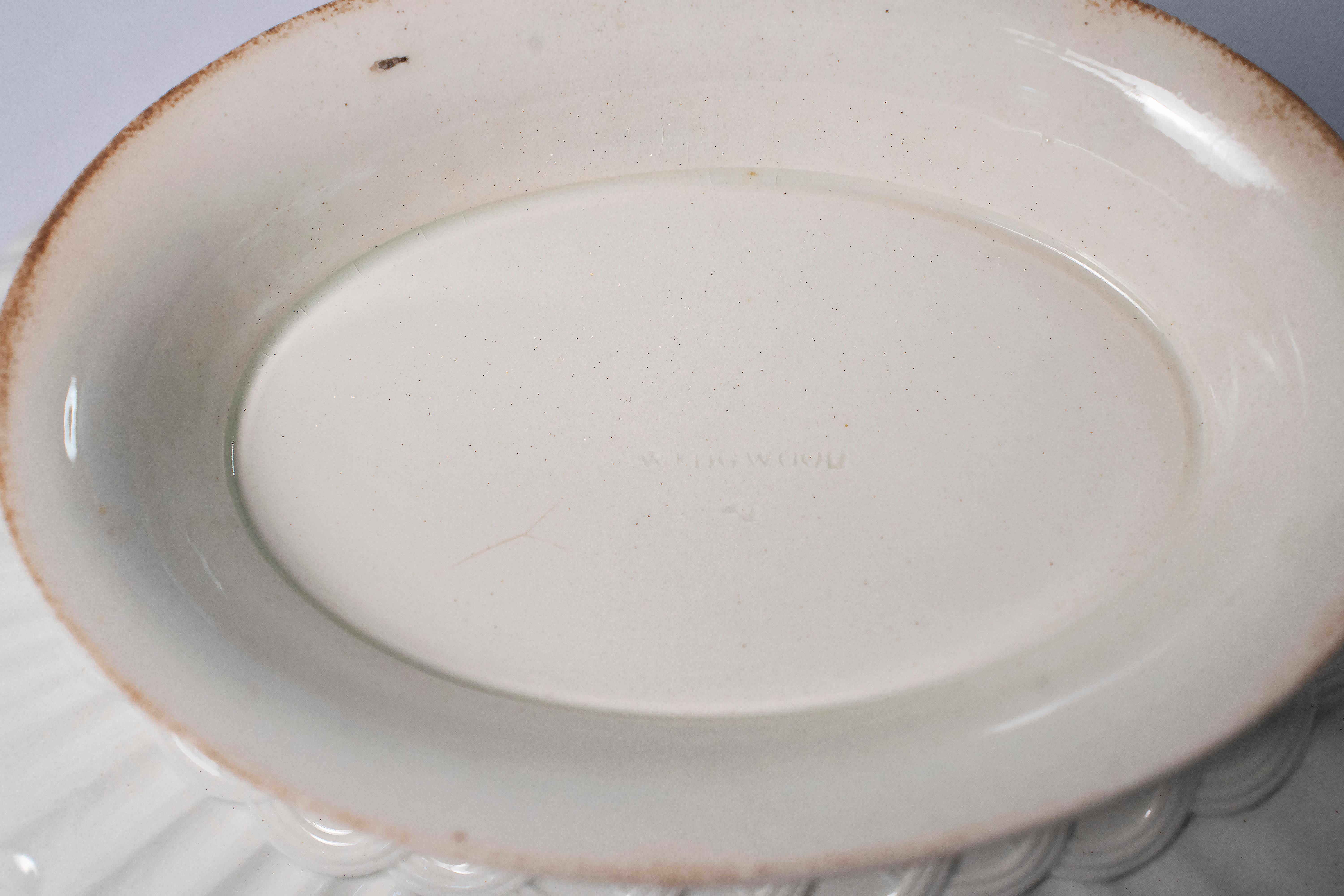 Georgiano Cestino e vassoio per creme in Wedgwood, circa 19° secolo, Inghilterra in vendita
