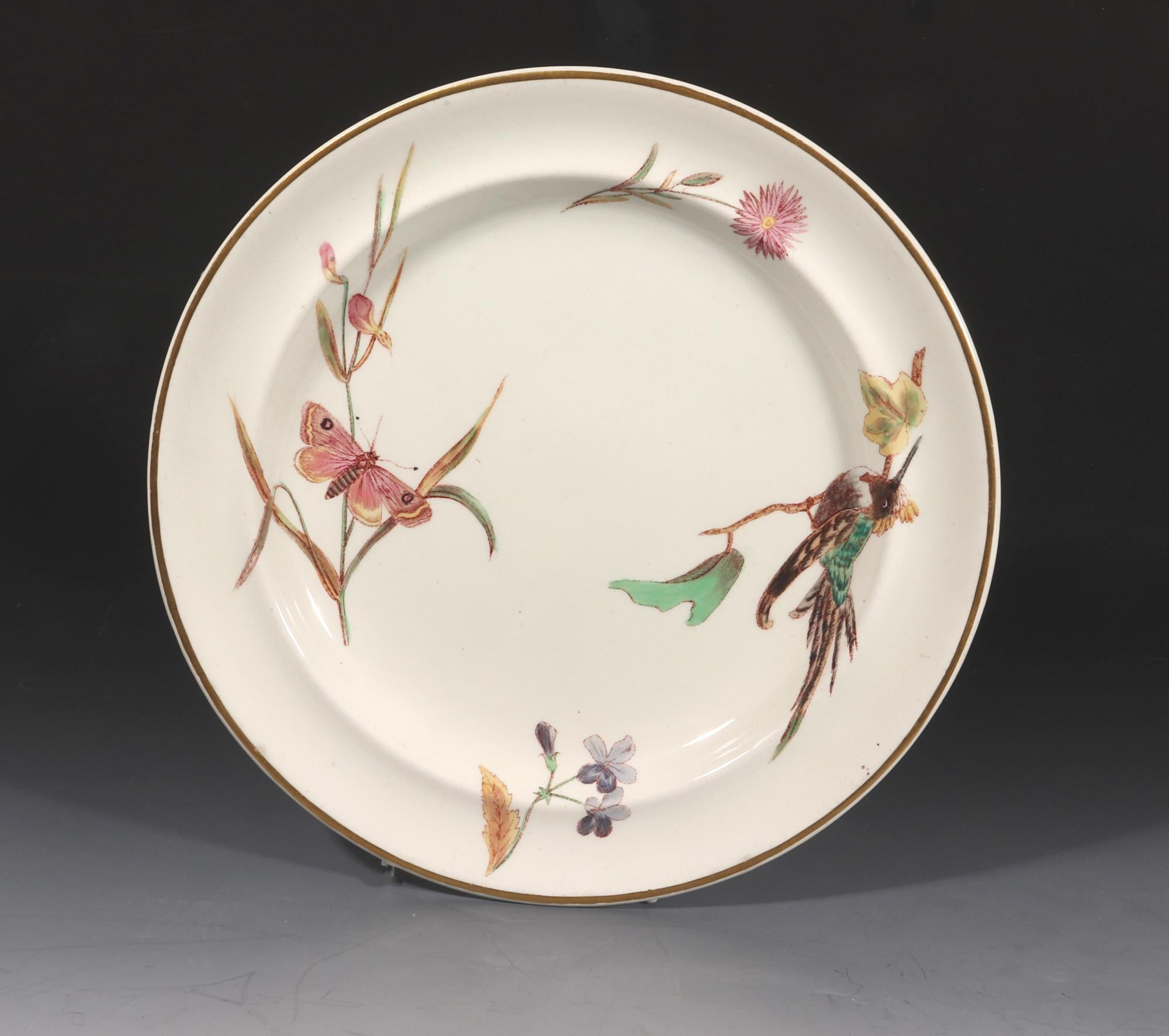 Arts and Crafts Wedgwood Creamware Hummingbird Butterfly & Flowers Pattern, No. 7961 For Sale