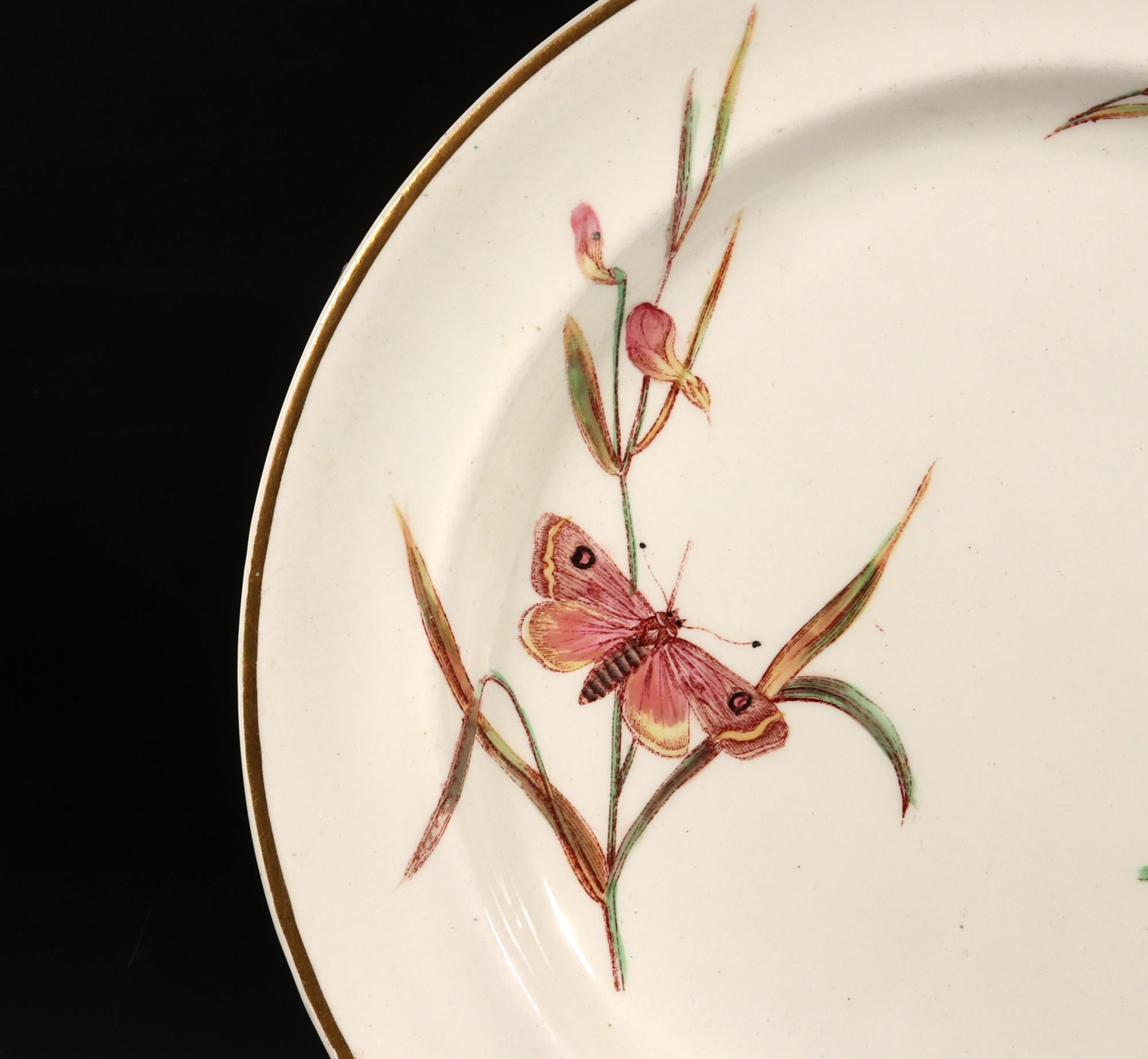 Mid-19th Century Wedgwood Creamware Hummingbird Butterfly & Flowers Pattern, No. 7961 For Sale