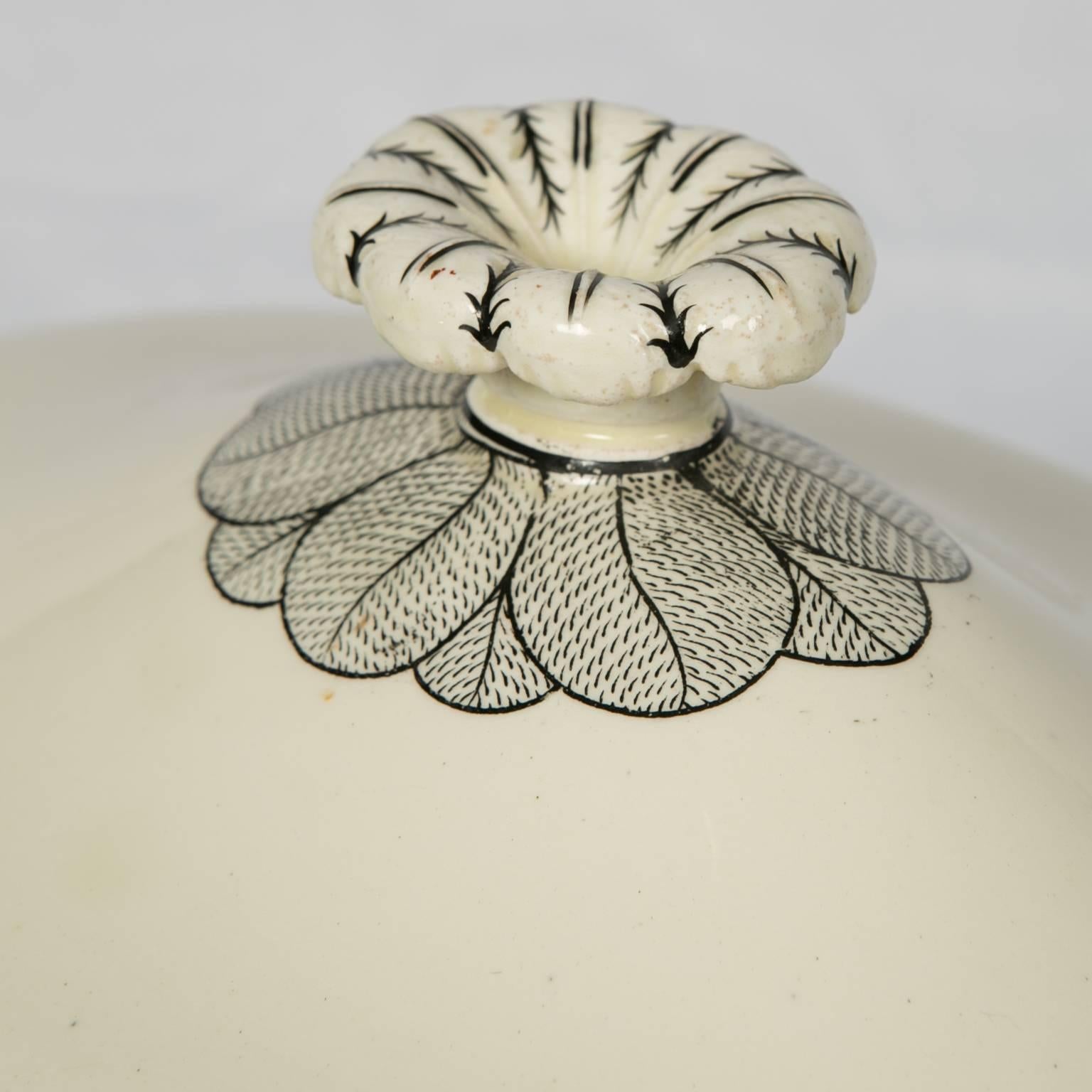 vintage soup tureen with ladle