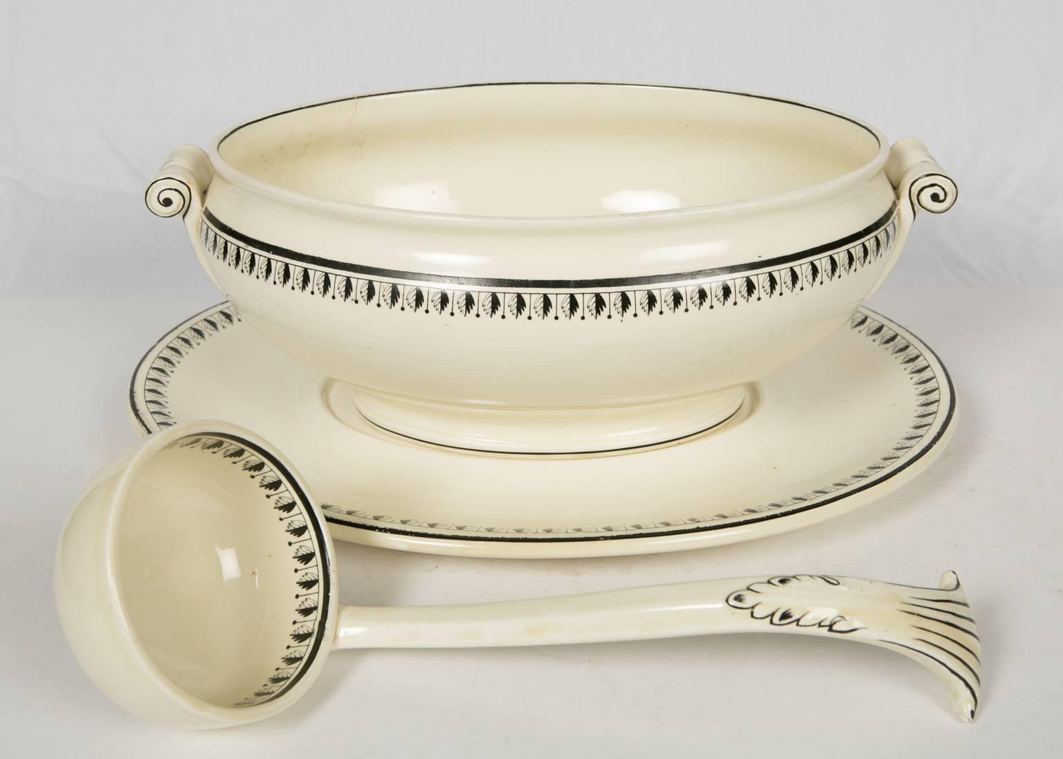Aesthetic Movement Wedgwood Creamware Soup Tureen with Ladle IN STOCK