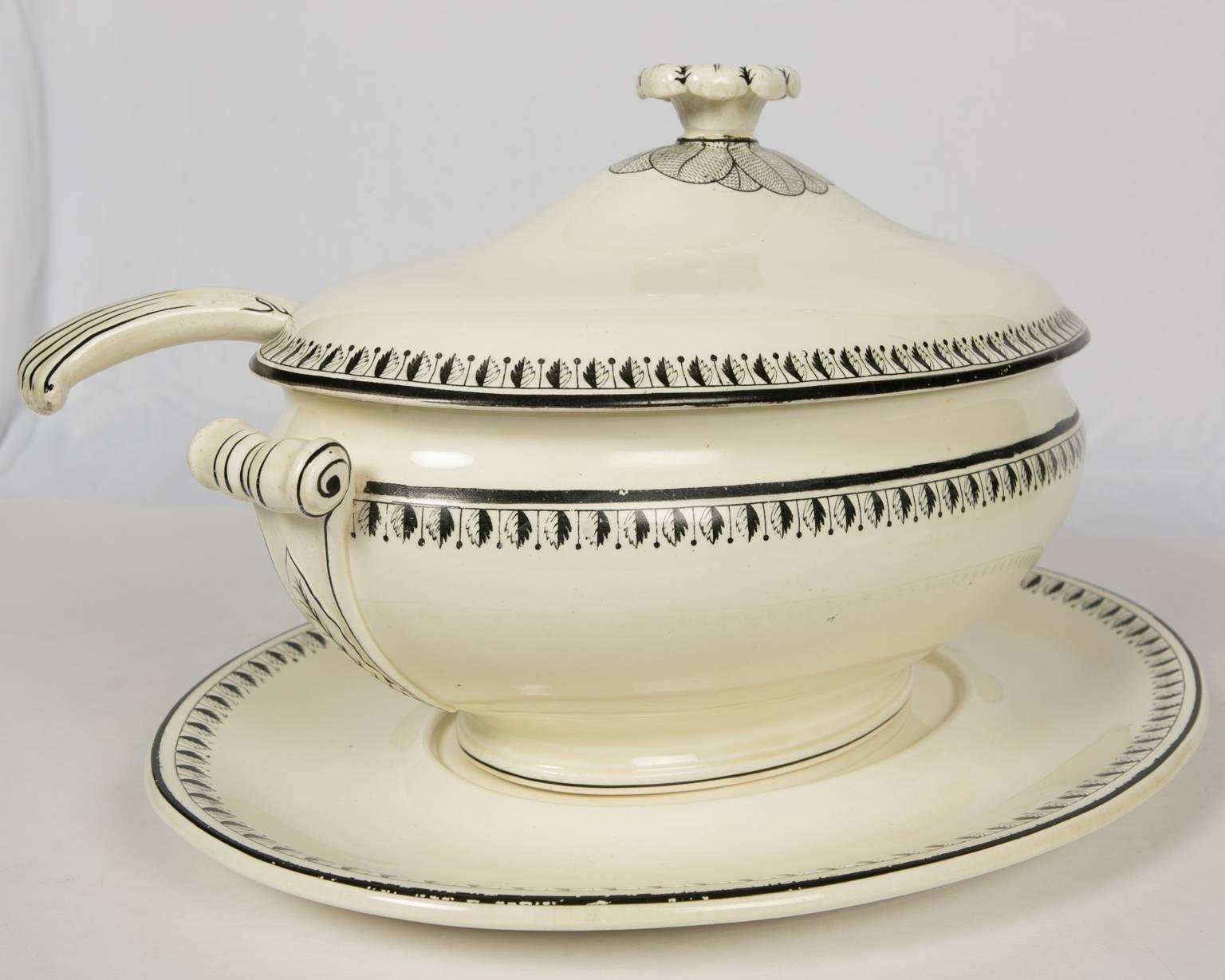 English Wedgwood Creamware Soup Tureen with Ladle IN STOCK