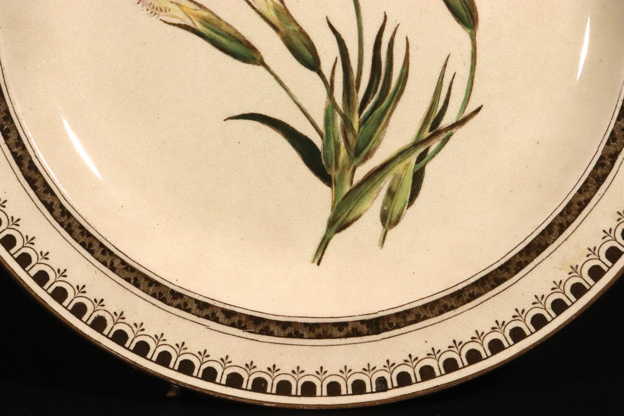 Plato de cerámica cremosa Wedgwood con planta de lirio en Bueno estado para la venta en Downingtown, PA