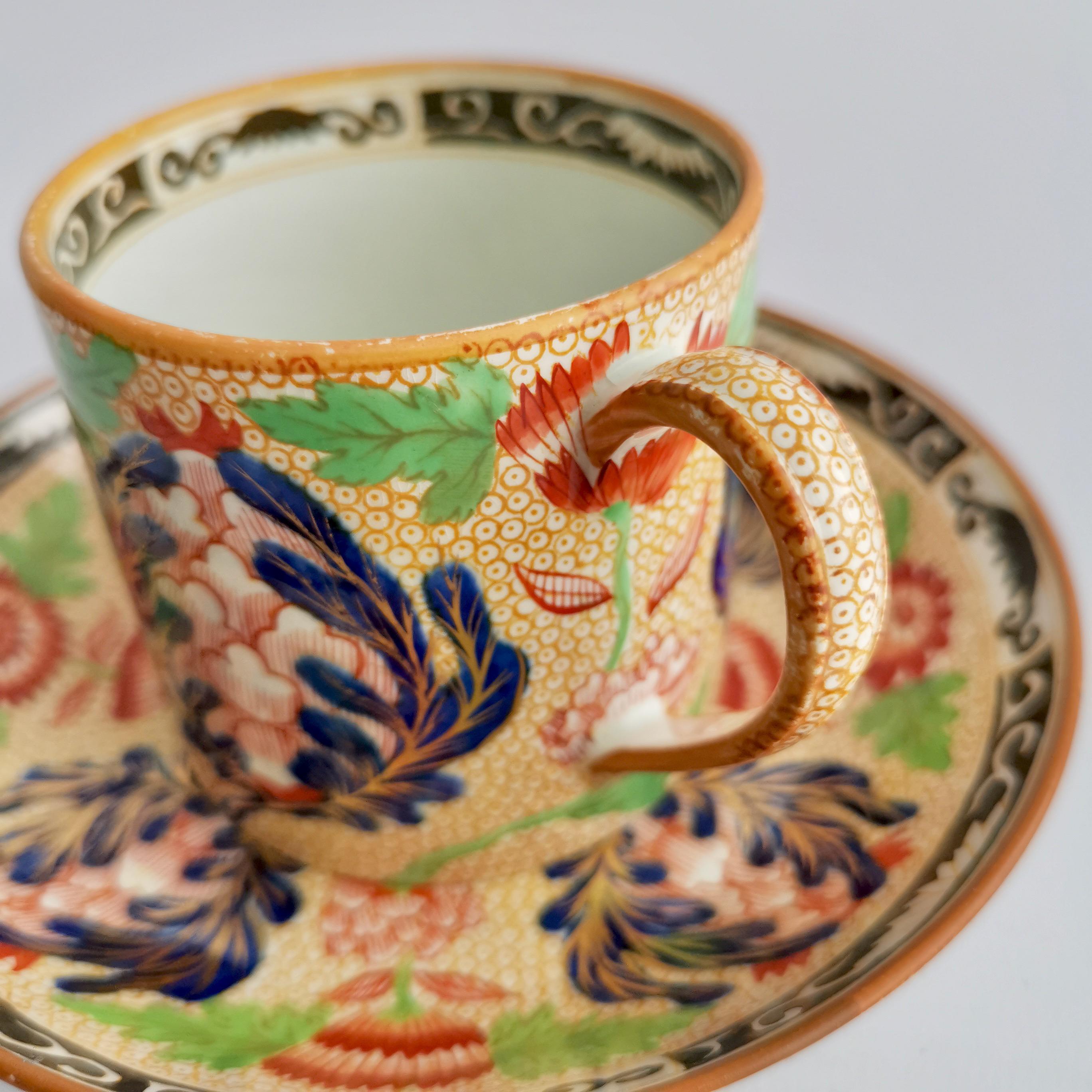 Wedgwood Creamware Teacup Trio, Chrysanthemum Pattern, Regency, ca 1815 1