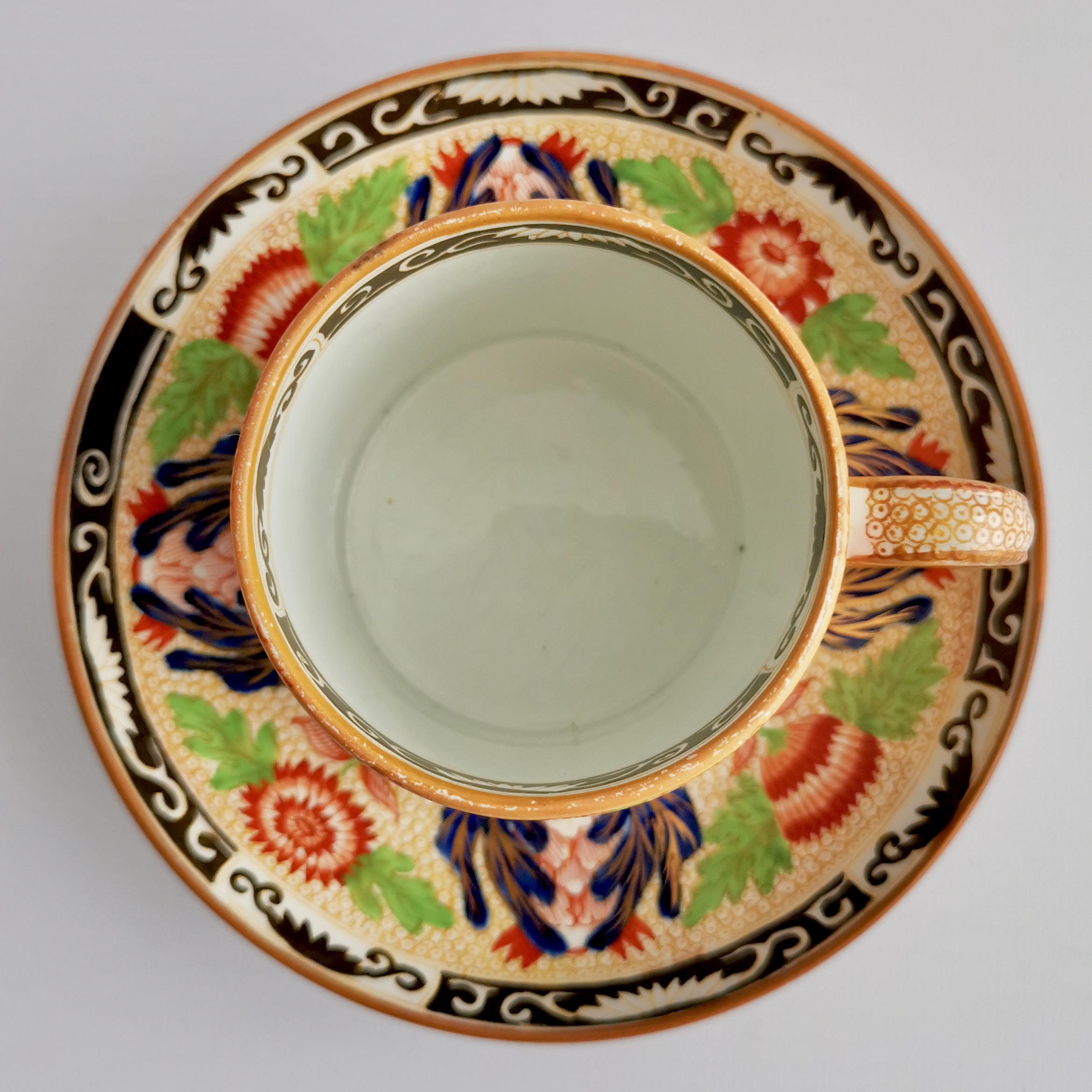 Wedgwood Creamware Teacup Trio, Chrysanthemum Pattern, Regency, ca 1815 1