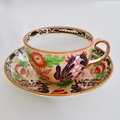 Wedgwood Creamware Trio, Burnt Orange Chinoiserie, Regency, circa 1815