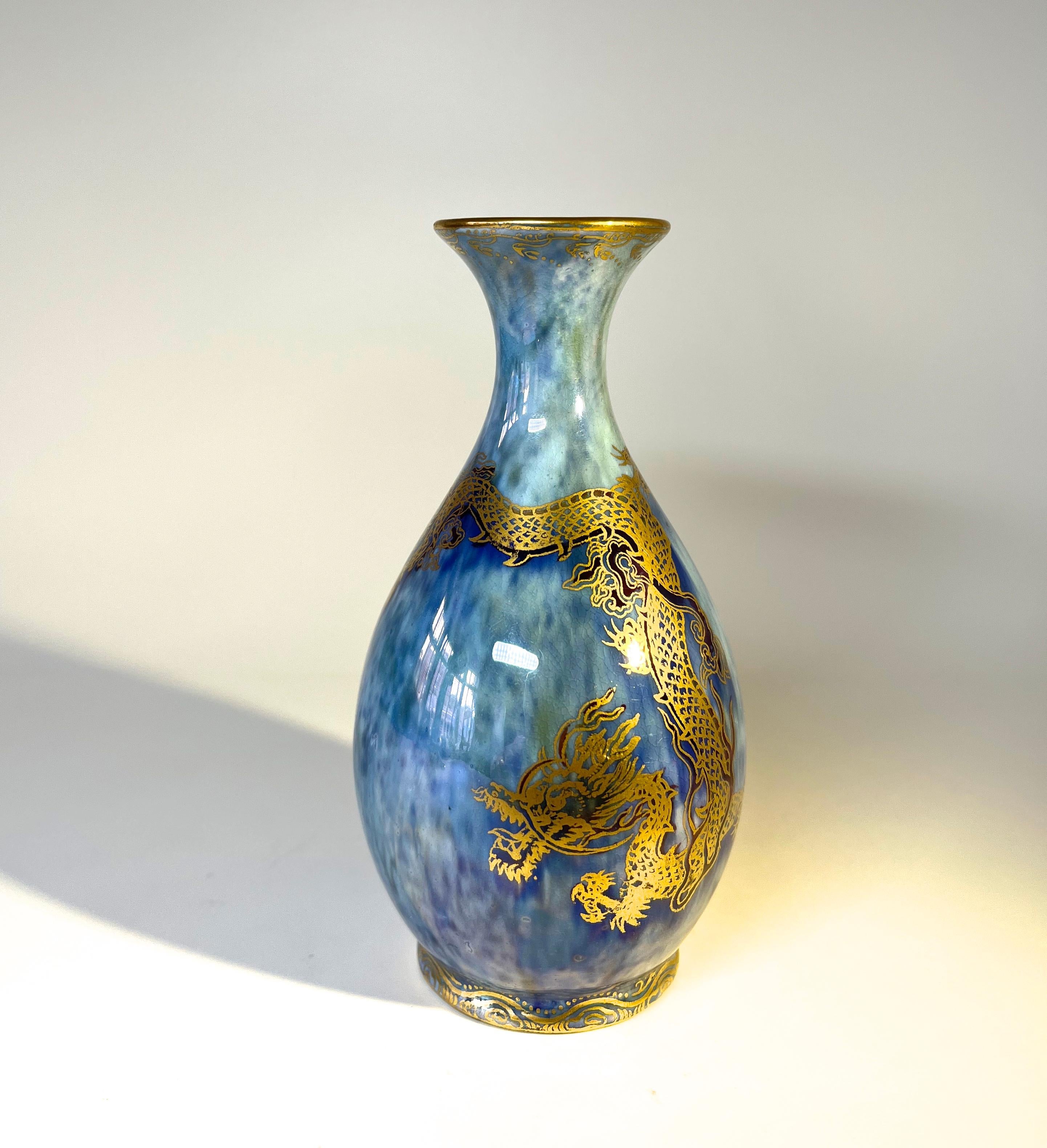 Art Deco Wedgwood Daisy Makeig-Jones Gilded Dragon Ordinary Lustre Bud Vase #Z4829