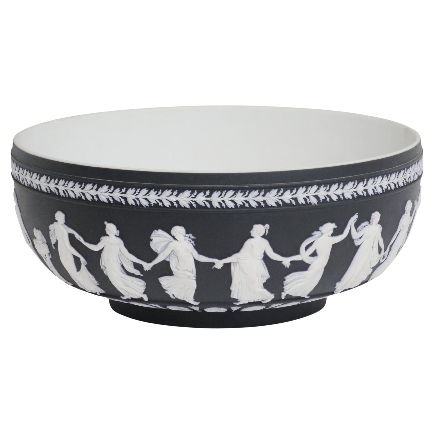 Wedgwood 'Dancing Hours' Black Jasper Centrepiece Bowl For Sale