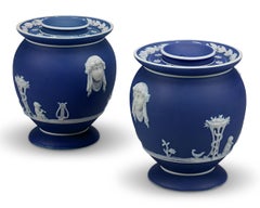 Wedgwood Dark Blue Jasper Fumigators