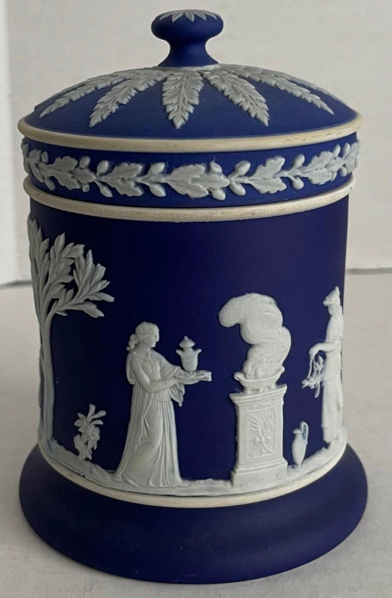 wedgwood tobacco jar Wedgwood Dark Blue Jasperware Tobacco Jar