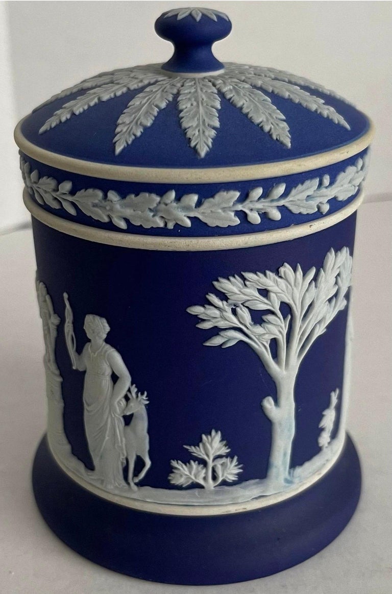 wedgwood tobacco jar Wedgwood Dark Blue Jasperware Tobacco Jar at 1stDibs