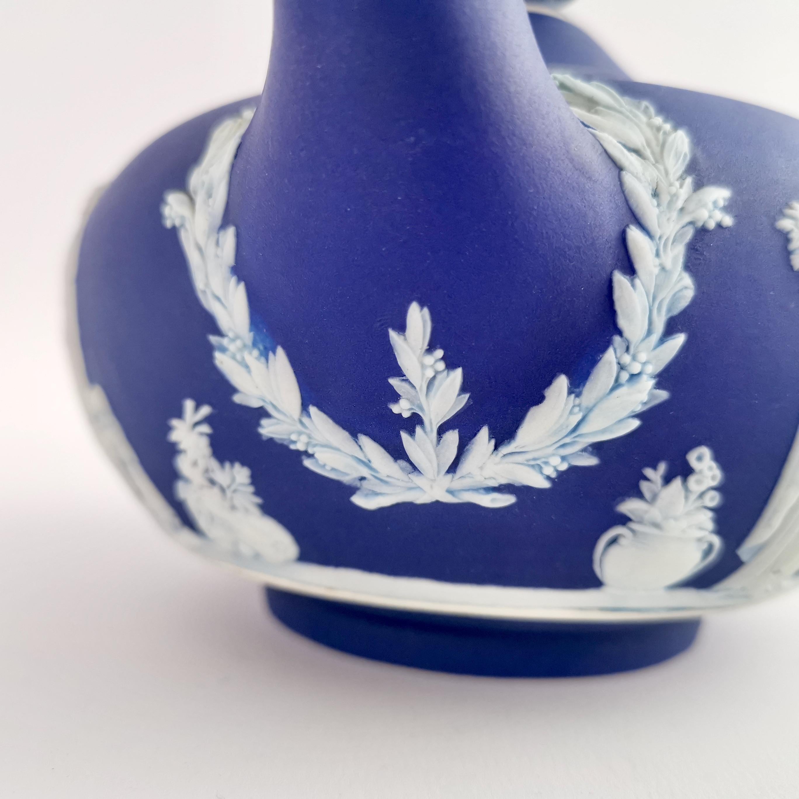 Wedgwood Dark Blue Neoclassical Jasperware Porcelain Teapot, 1 Pint, 1921 5