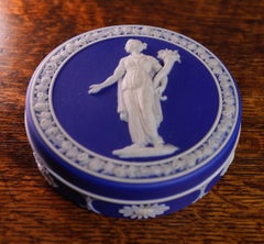 Wedgwood Deep Blue Jasper Box, 'Flora', circa 1815