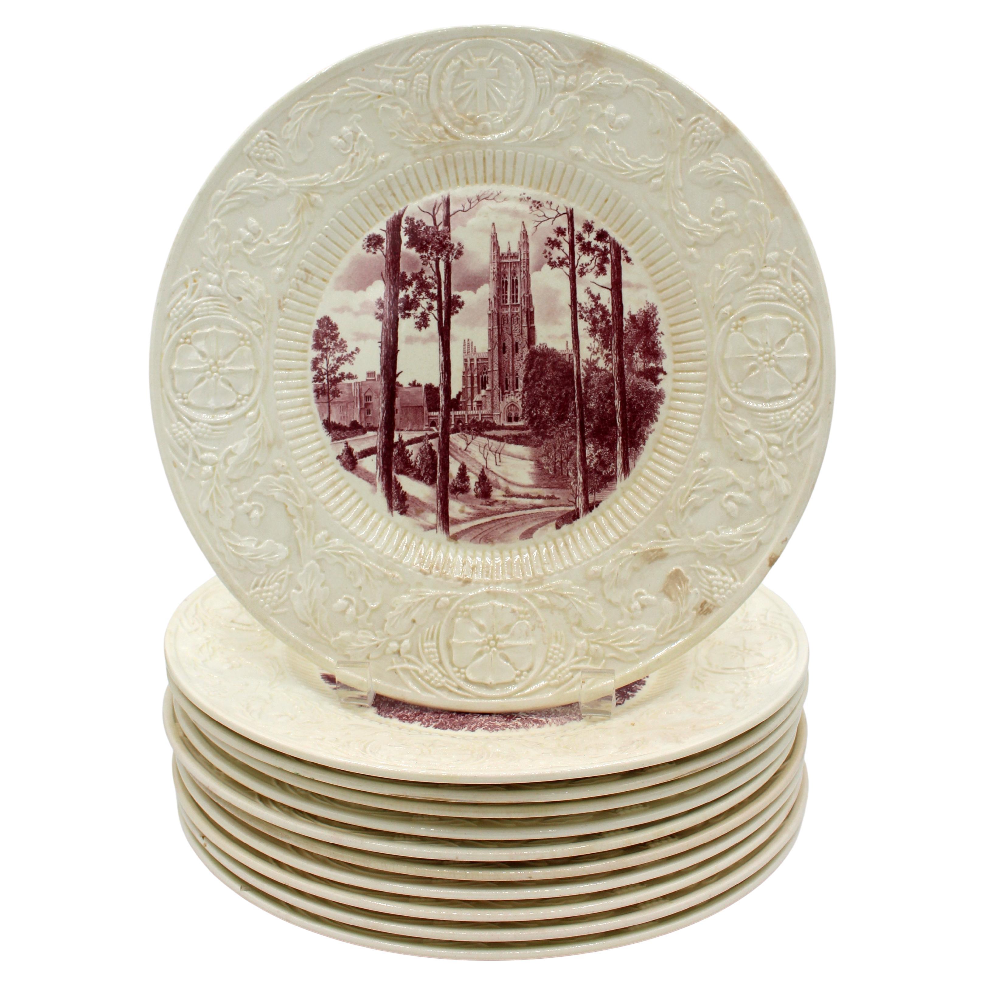 Wedgwood Duke University First Edition Plates, Set of 11 For Sale