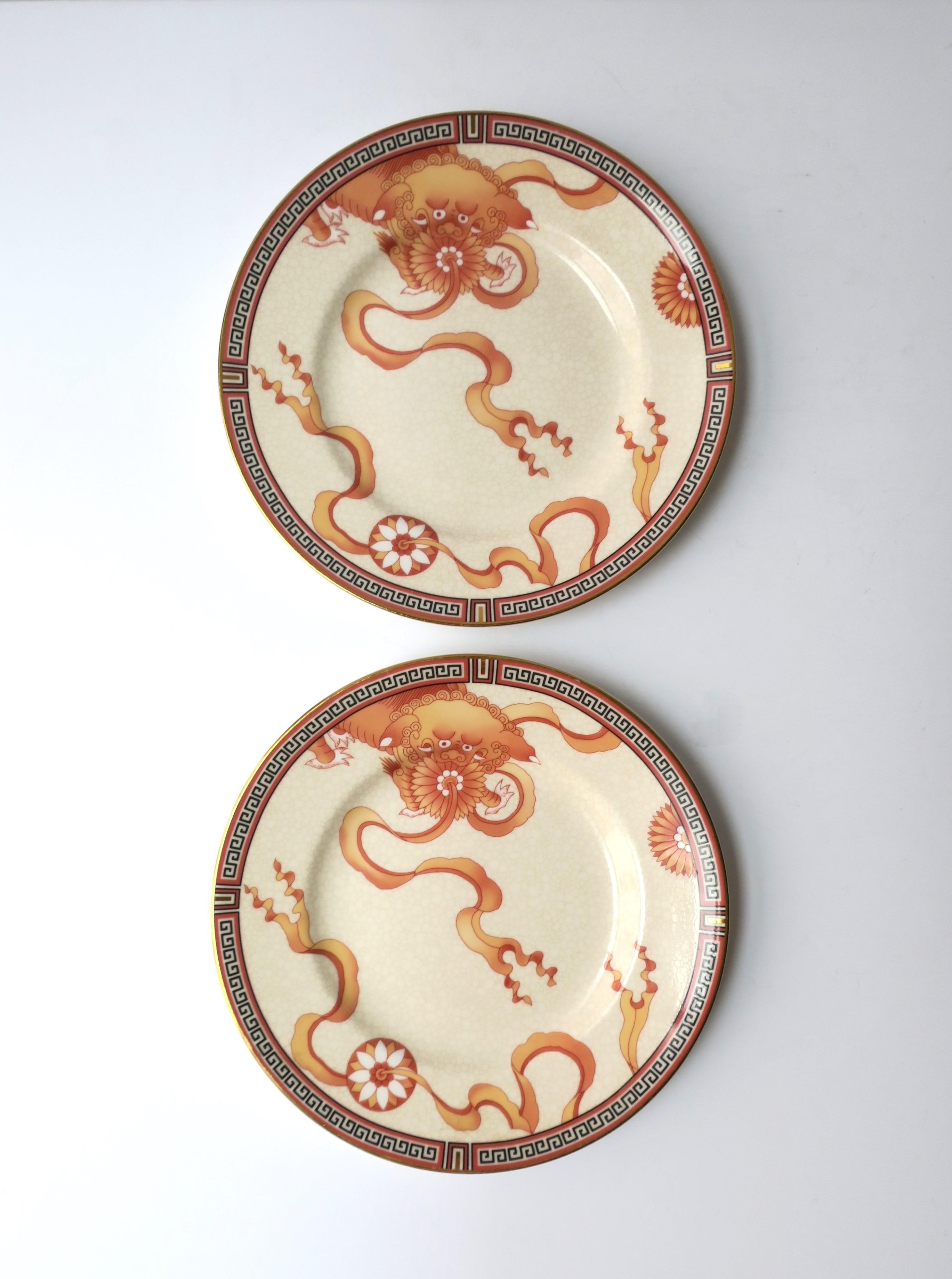 English Wedgwood Dynasty Porcelain Plates, Set of 2 For Sale