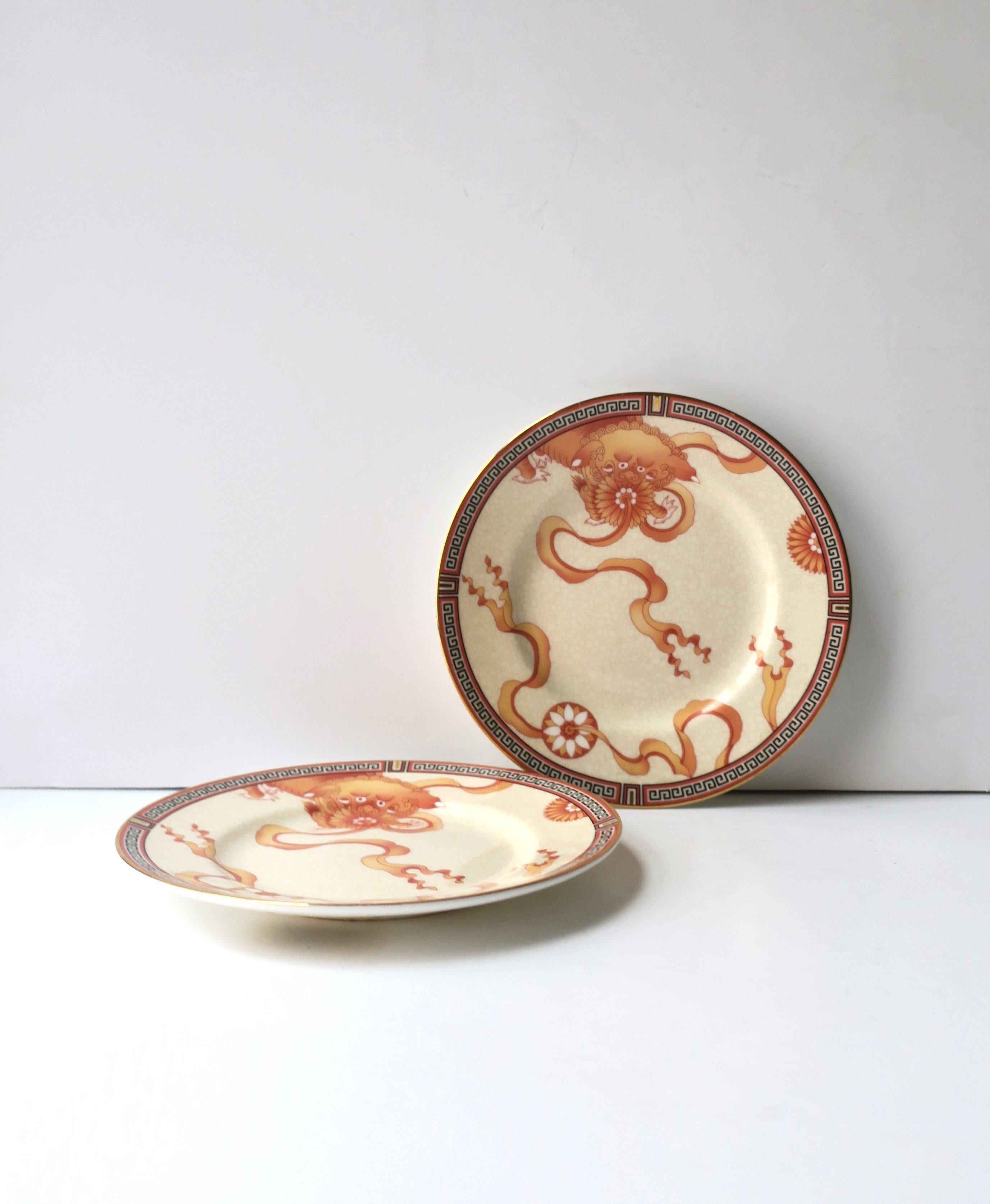 Glazed Wedgwood Dynasty Porcelain Plates, Set of 2 For Sale