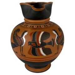 Used Wedgwood Egyptian Jug Decorated in Black Basalt and Rosso Antico