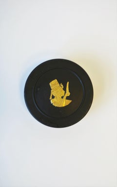 Wedgwood Black Basalt Gold Egyptian Revival Jewelry Box