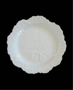 WEDGWOOD - Embossed Ceramic Grape Leaf Luncheon Plate - U.K. - Circa 1950's