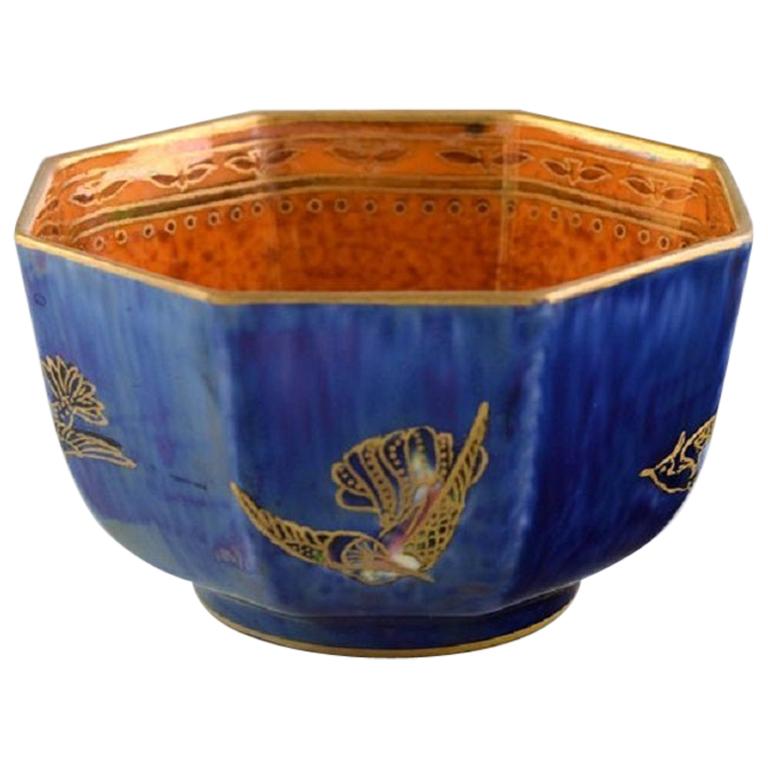 Wedgwood, England, "Fairy" Bowl in Luster Glaze Decorated with Birds