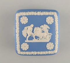 Wedgwood, England, Lidded Trinket Box in Light Blue Stoneware, Early 20th C