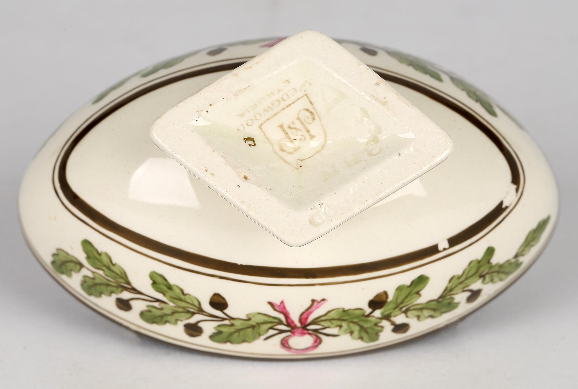 Glazed Wedgwood Etruria Acorn Pattern Creamware Pottery Pedestal Salt, 1882