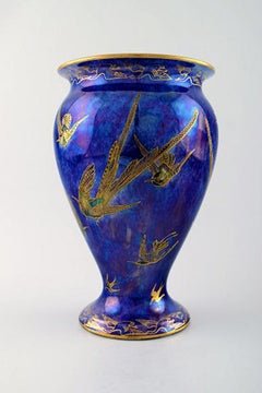 Wedgwood "Fairy" Vase in Luster Glaze, Decorated with Birds