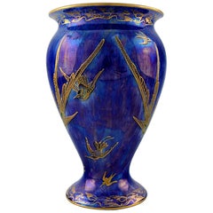 Wedgwood "Fairy" Vase in Luster Glaze, Decorated with Birds