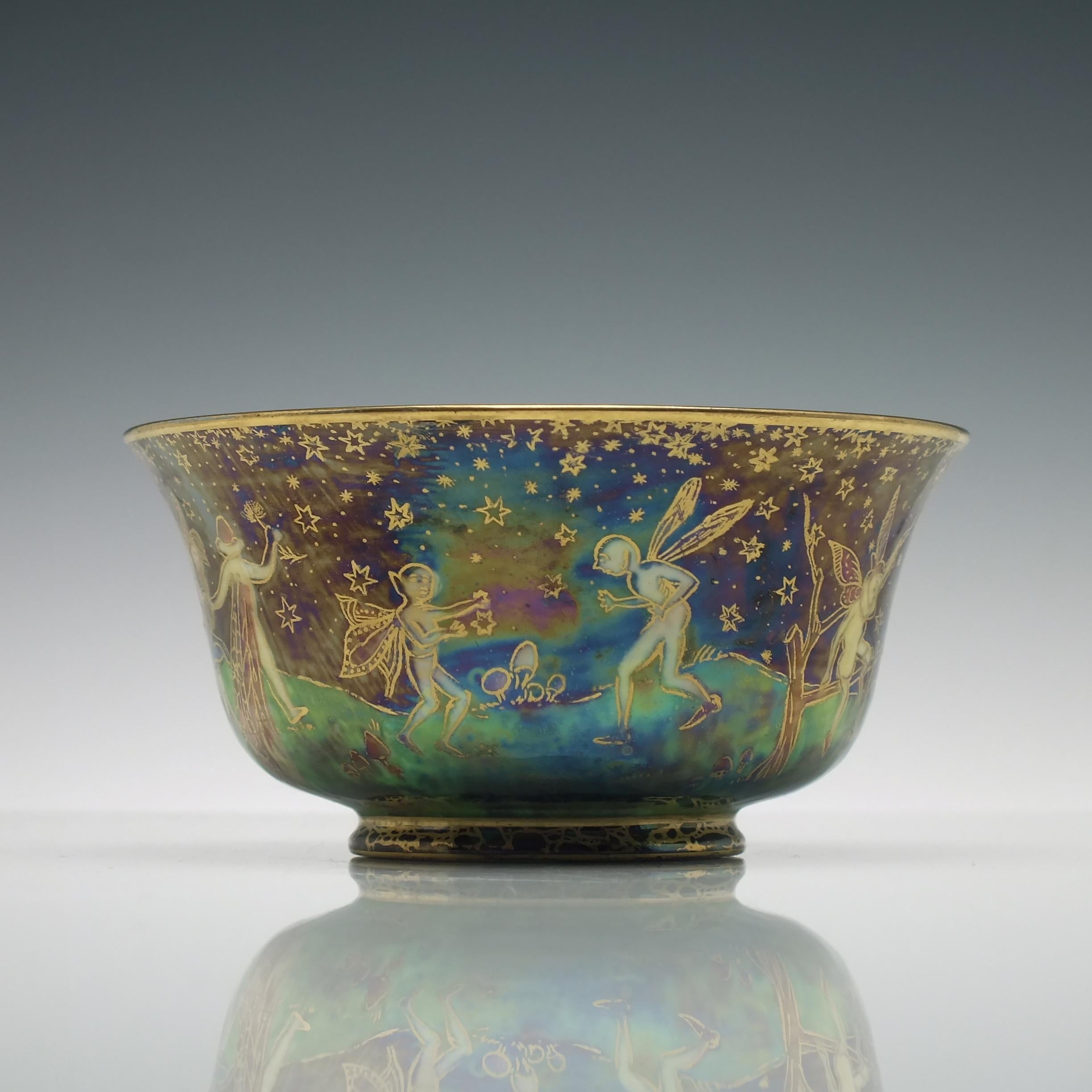 Date & origin:

England, circa 1920. Period of George V.

Condition:

Excellent, age-related wear as shown. 

Dimensions 

Height 6cm, diameter 11.9cm.

Weight

175 grams

Technical description:

A Wedgwood Fairyland Lustre cup.